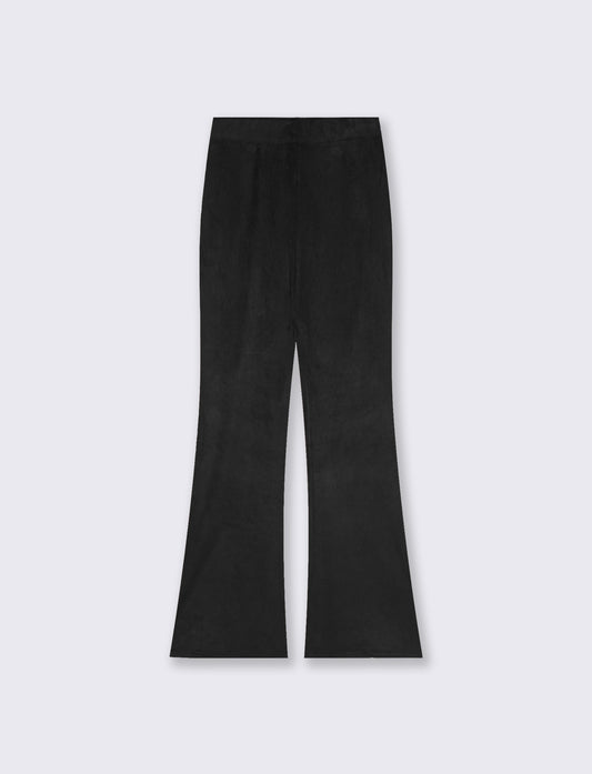 Pantalone elastico flare con vita comoda - Nero