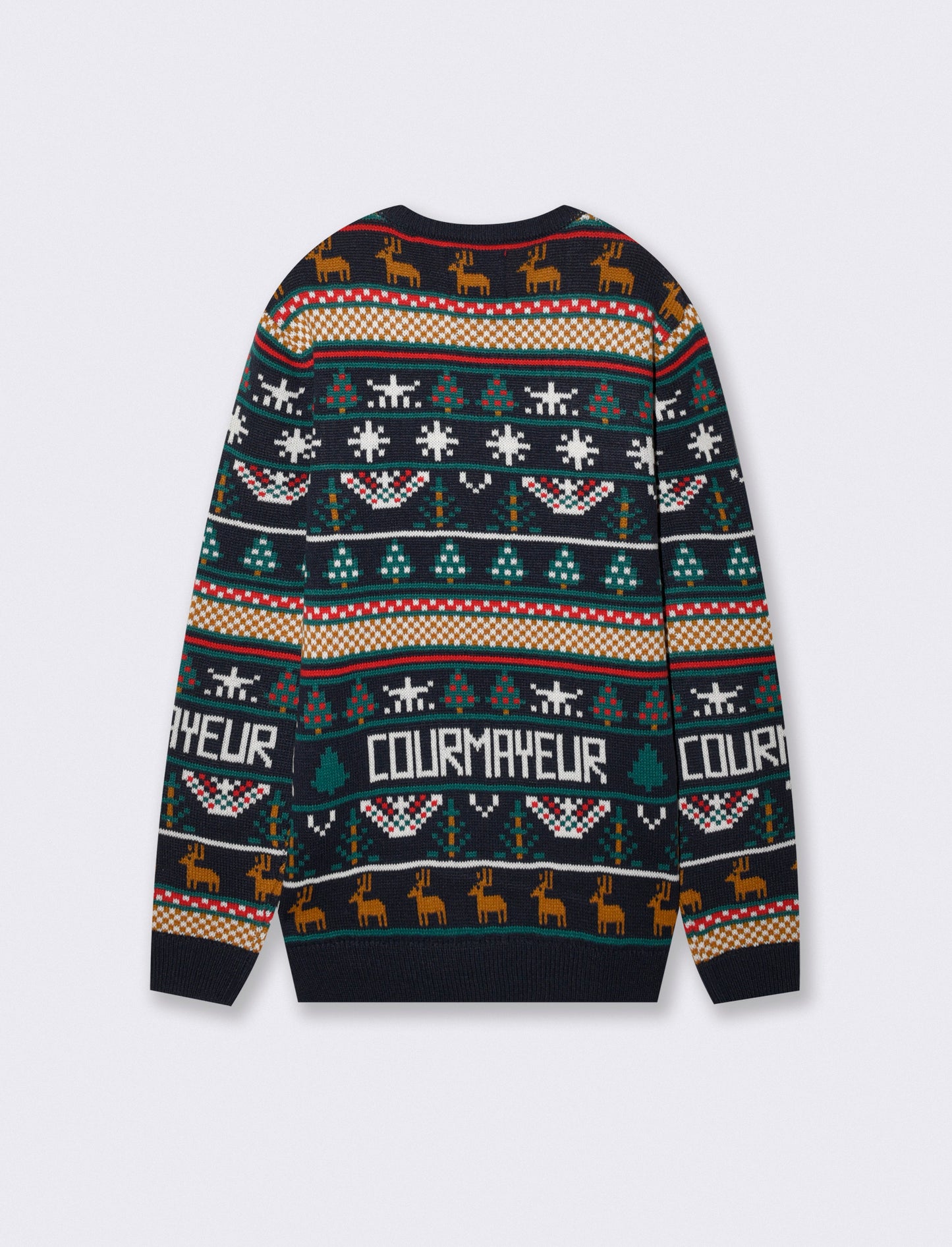 Maglia girocollo jacquard multicolor - Blu