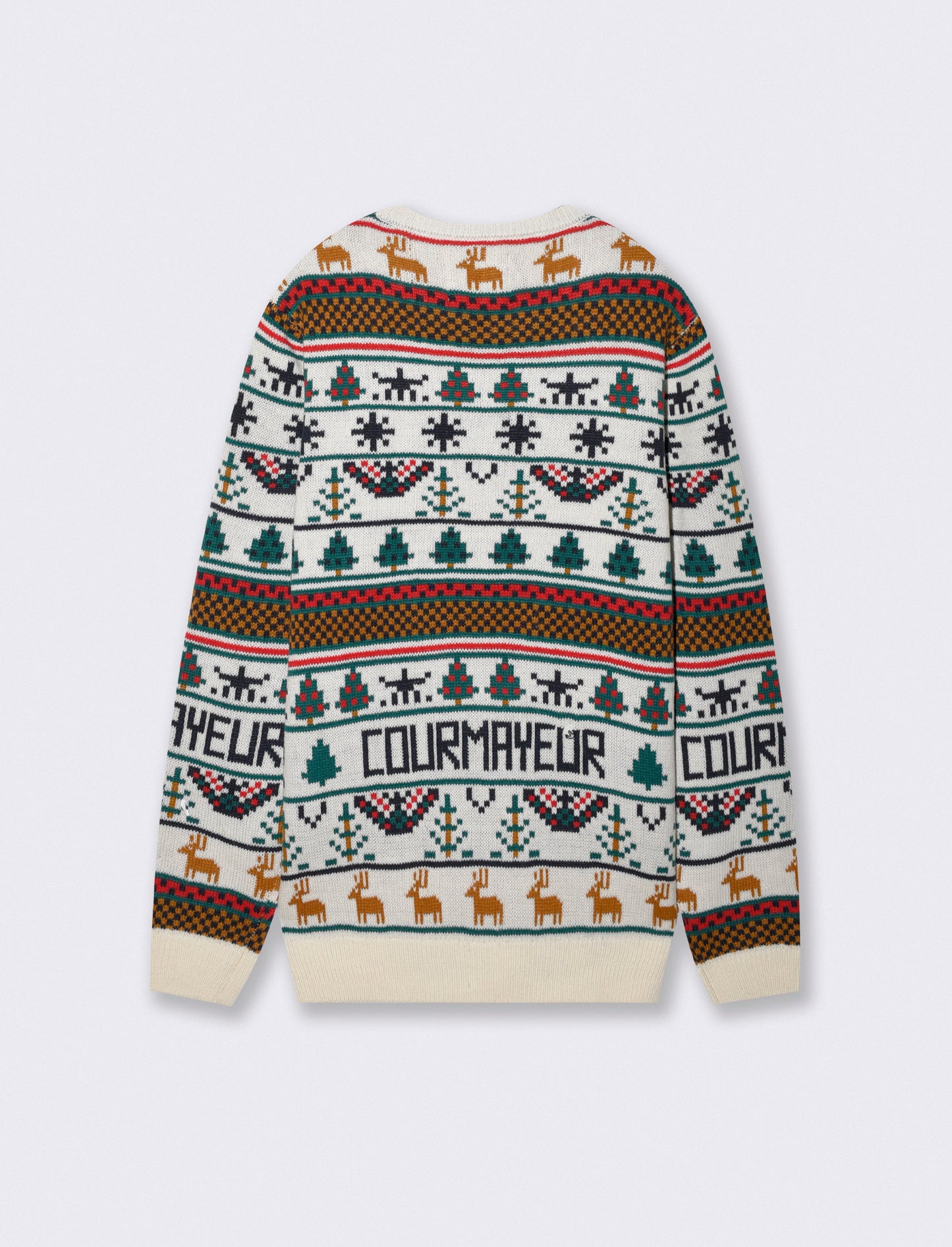 Maglia girocollo jacquard multicolor - Bianco