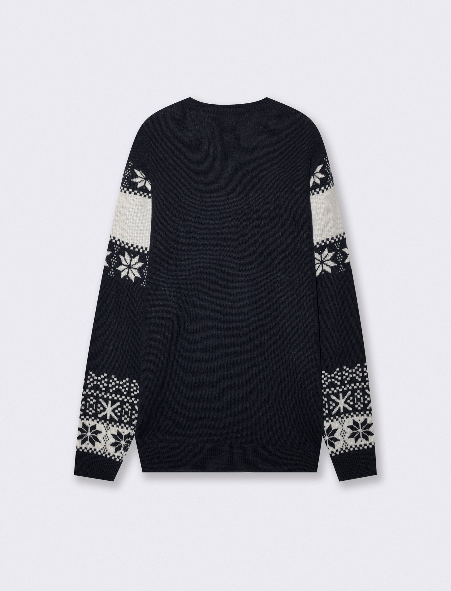 Maglia Girocollo Fantasia Jacquard Multicolor - Blu