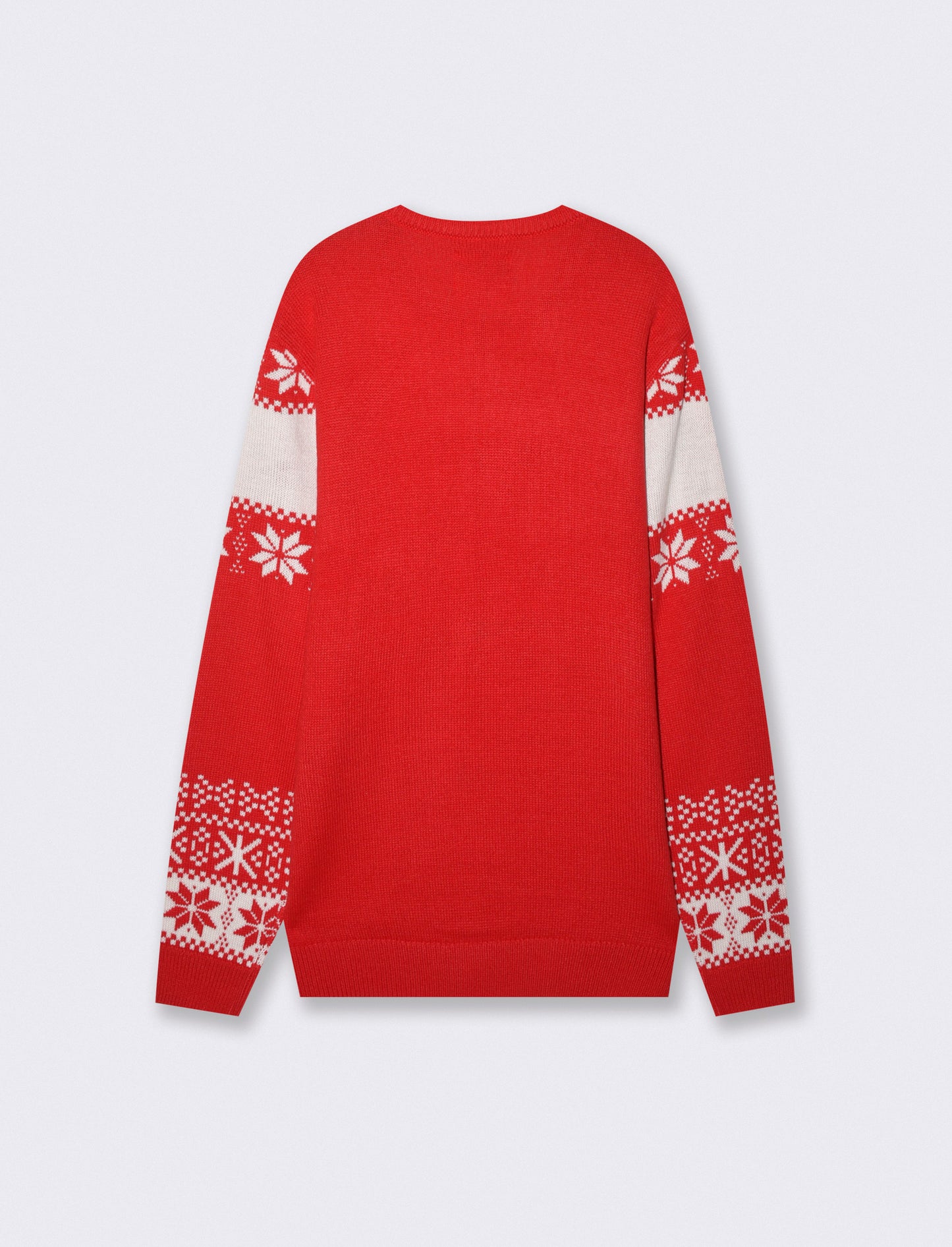 Maglia Girocollo Fantasia Jacquard Multicolor - Rosso