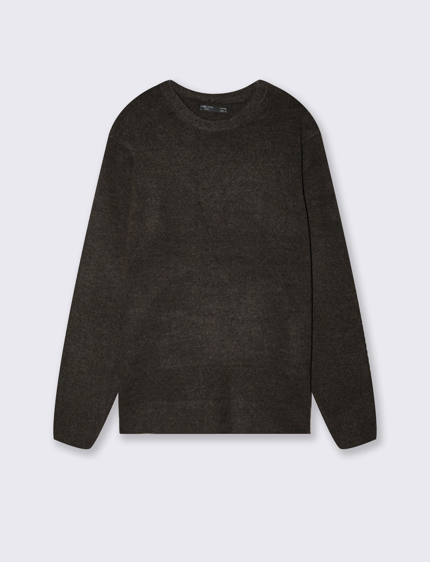 Crew Neck Boucle Sweater with Long Sleeves - 