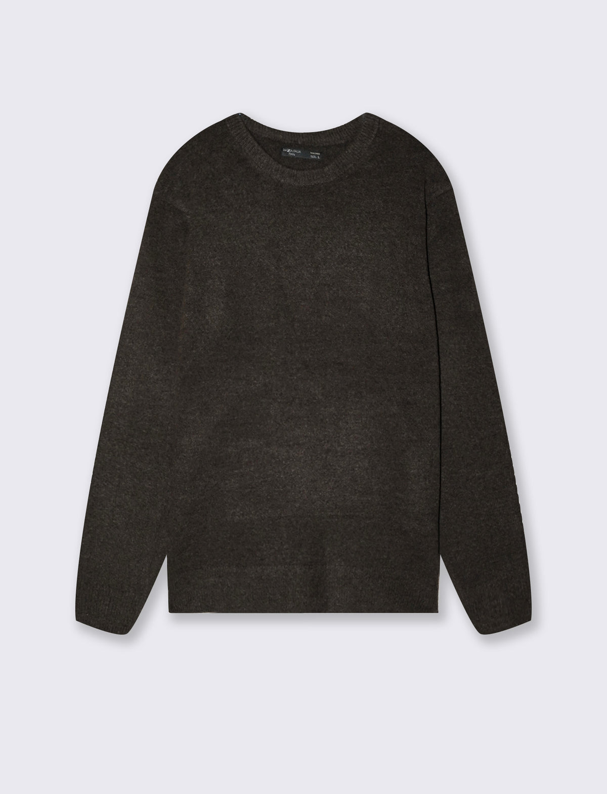 Crew Neck Boucle Sweater with Long Sleeves - 