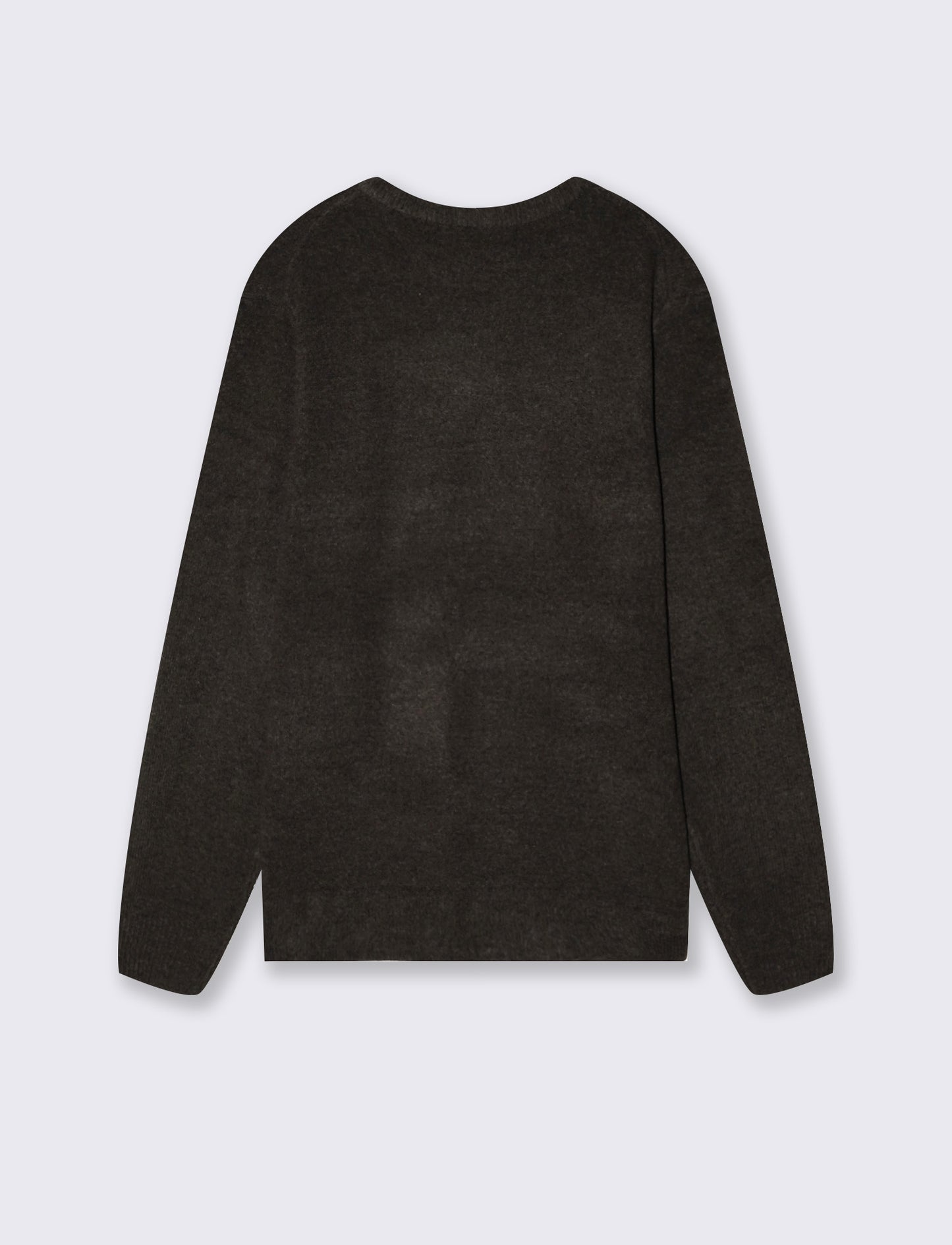 Crew Neck Boucle Sweater with Long Sleeves - 