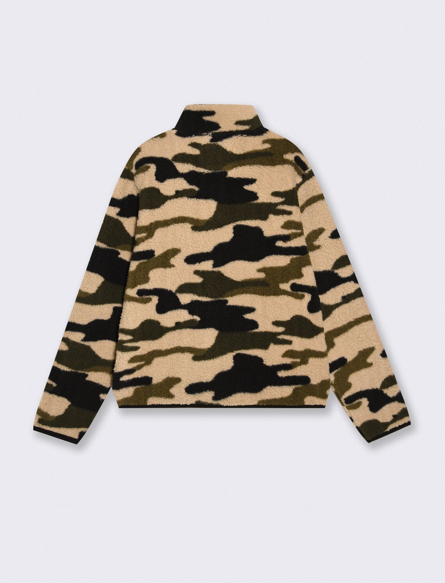 Giubbotto sherpa fantasia con collo alto - militare