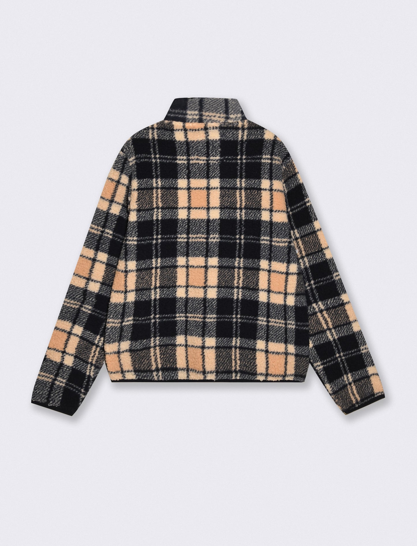 Giubbotto sherpa fantasia con collo alto - Blu