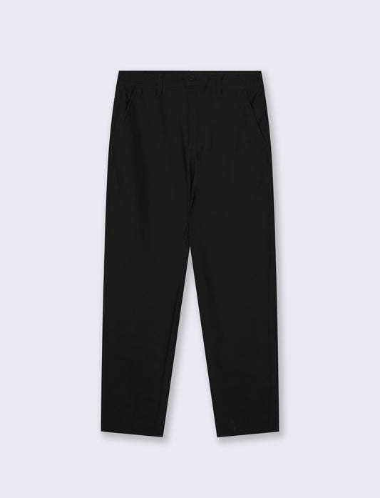 Nylon Stretch Jogger Chino Pants - Black