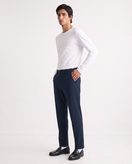 Nylon Stretch Jogger Chino Pants - Blue