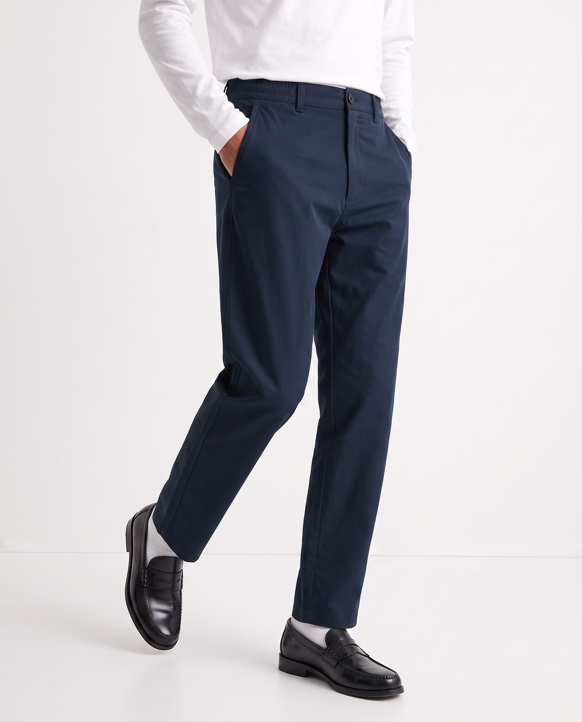 Pantaloni Chino Jogger in Nylon Elasticizzato - Blu