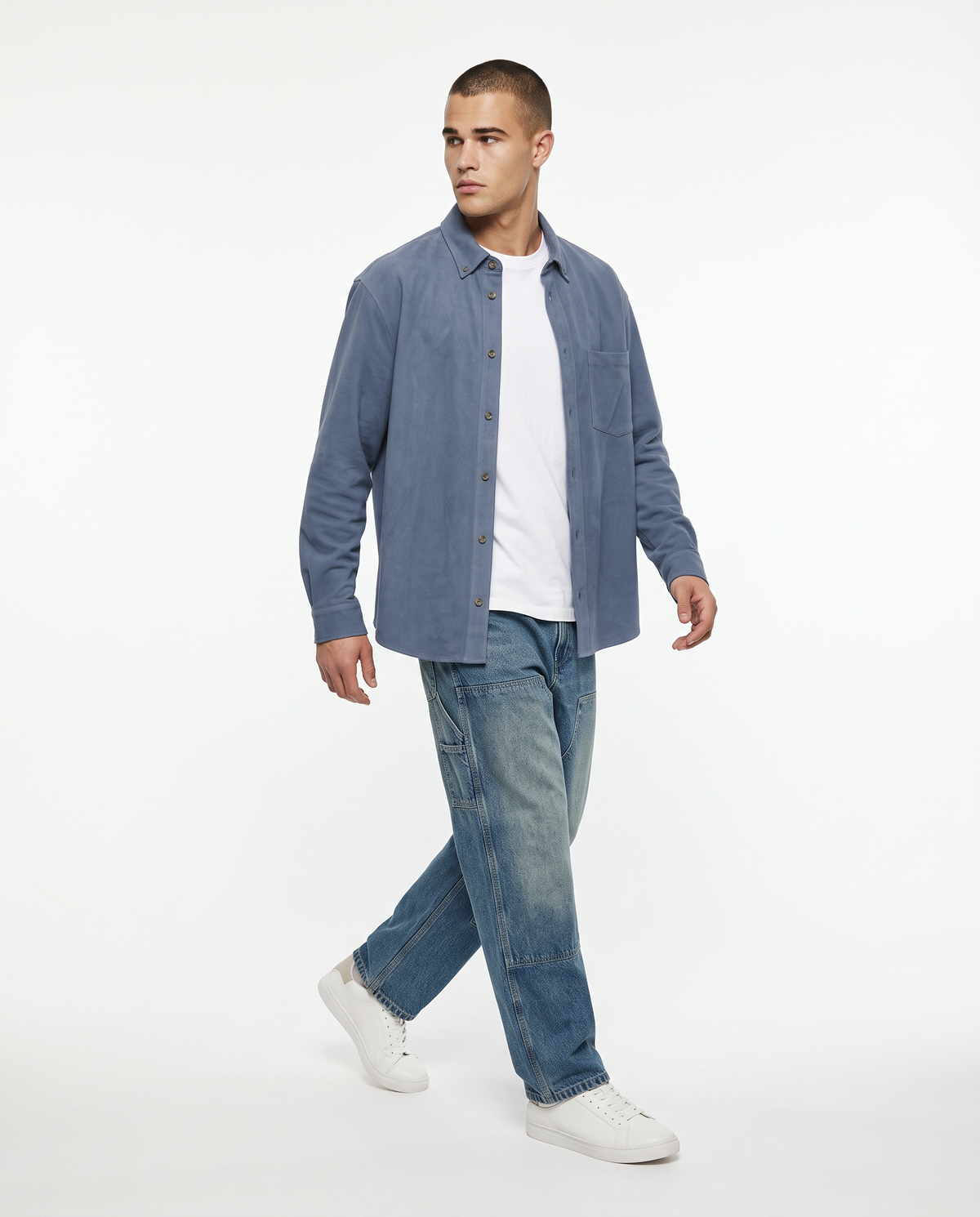 Camicia Bottondown in Pile Regular Fit - CARTA DA ZUCCHERO