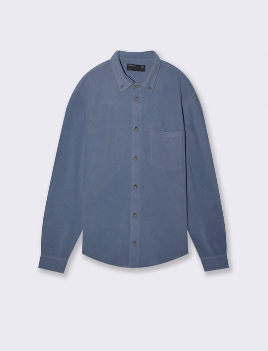 Button-down Fleece Shirt Regular Fit - Sky blue