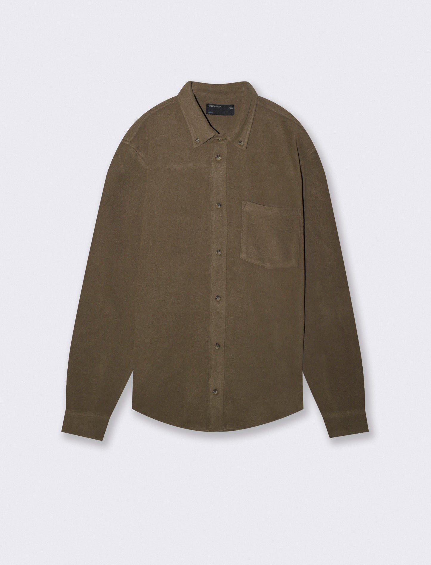 Button-down Fleece Shirt Regular Fit - Green
