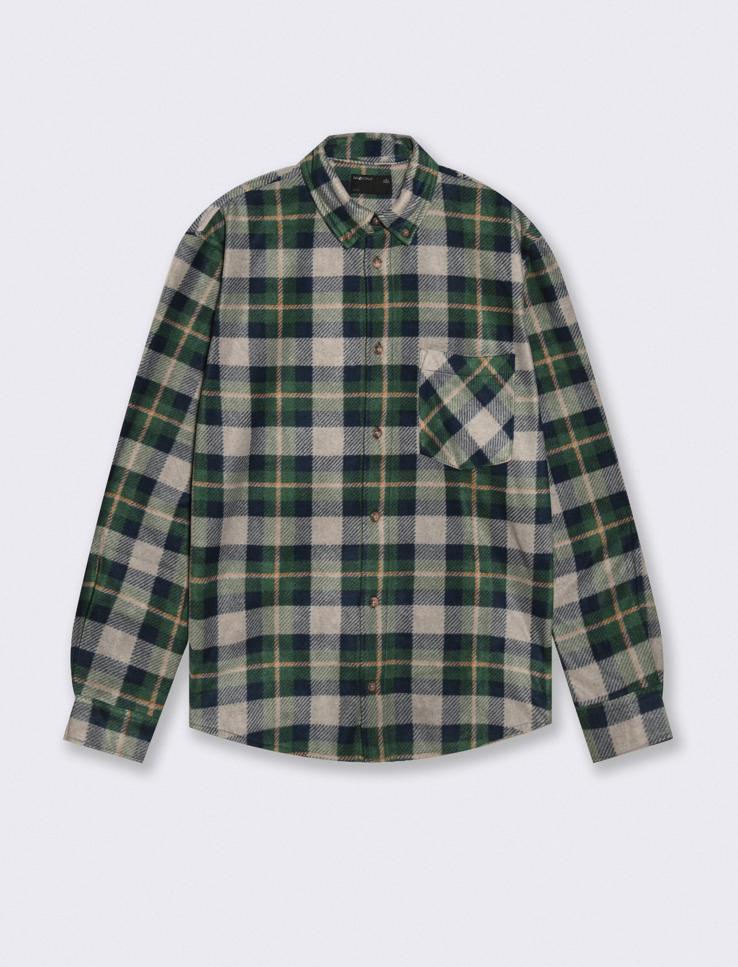 Camicia a quadri in pile bottondown - Verde