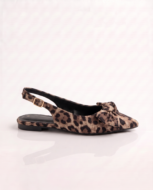 Slingback maculata in raso con fiocco - Maculato