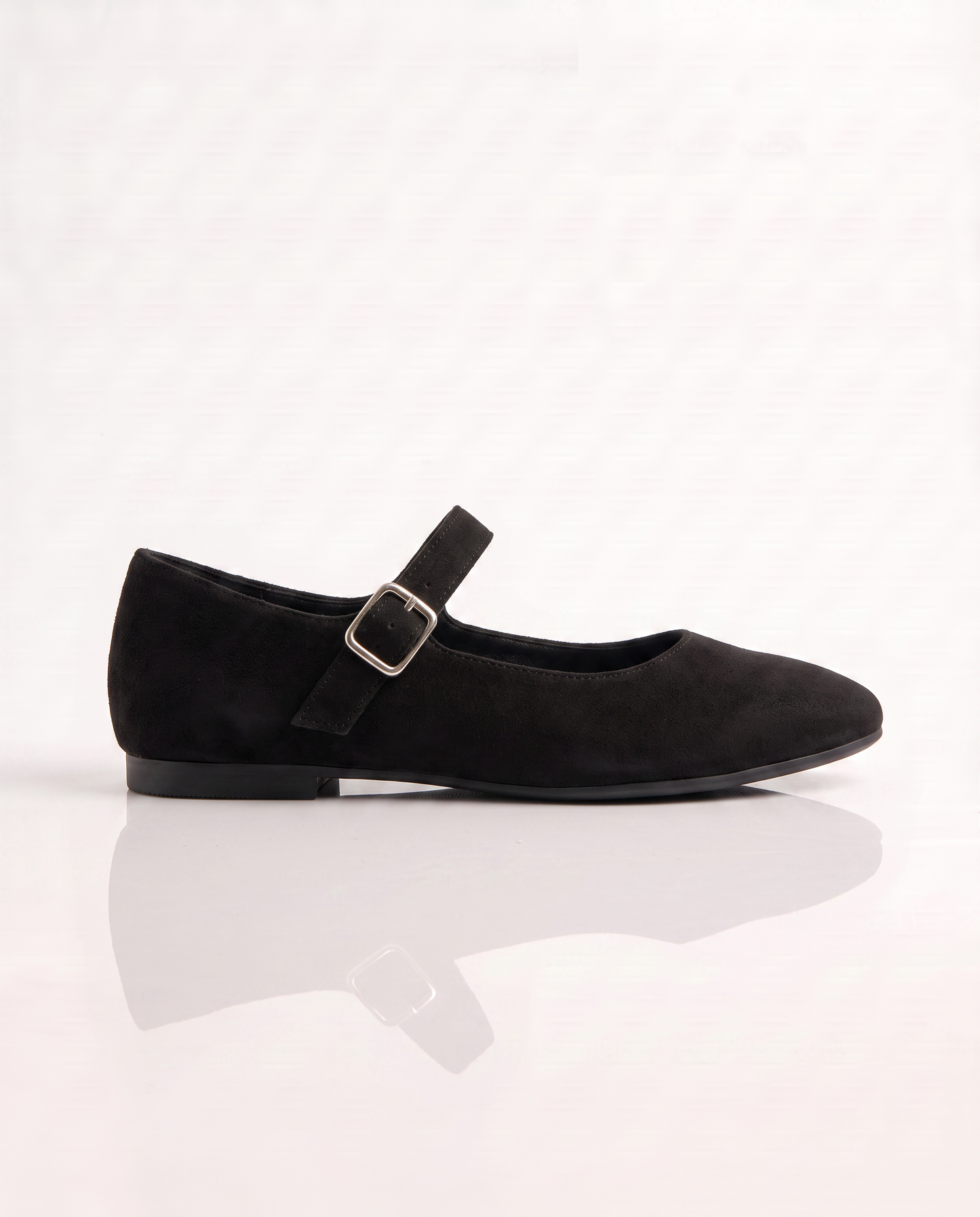 Mary Jane in black microfiber with suede effect - Black