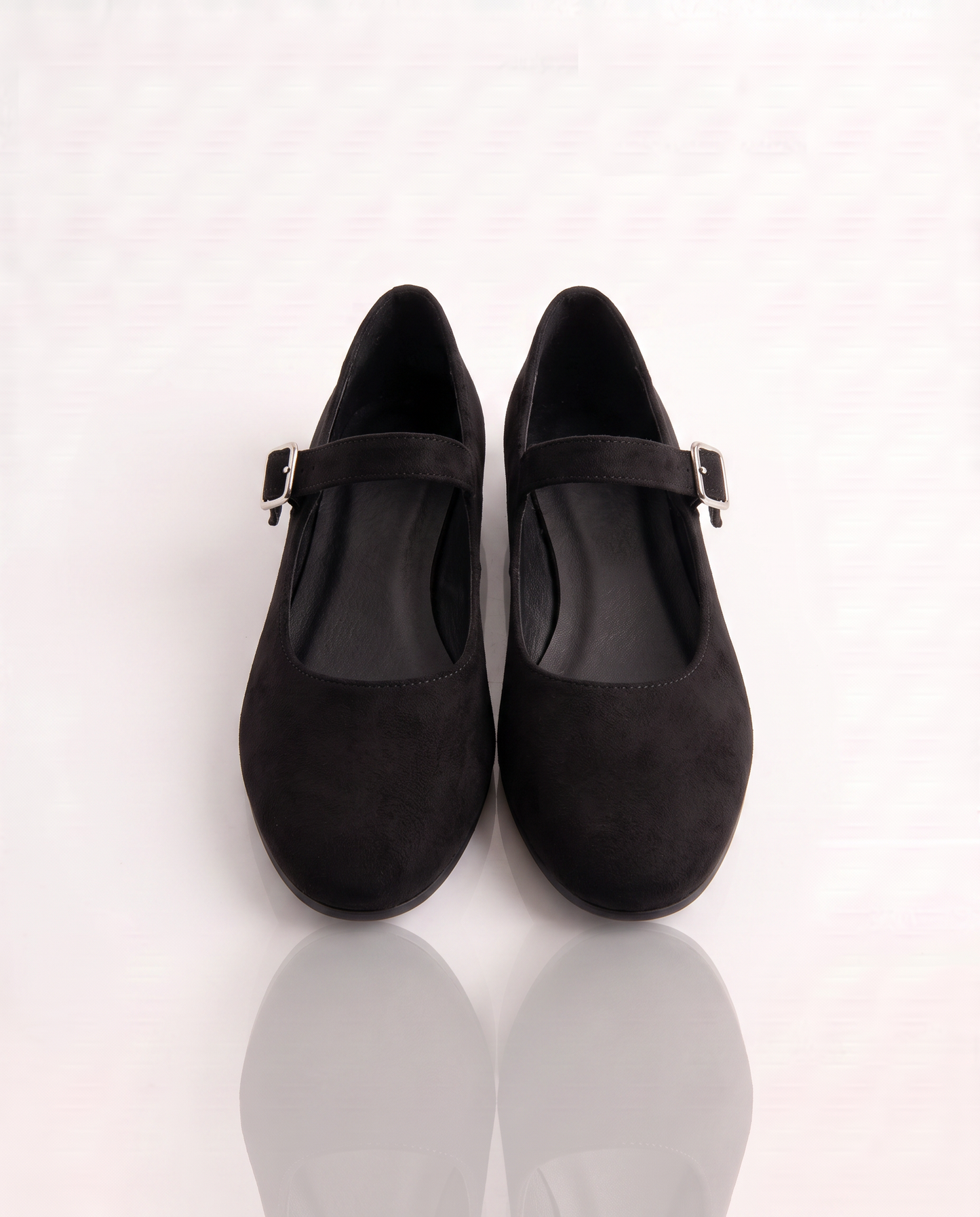 Mary Jane in black microfiber with suede effect - Black
