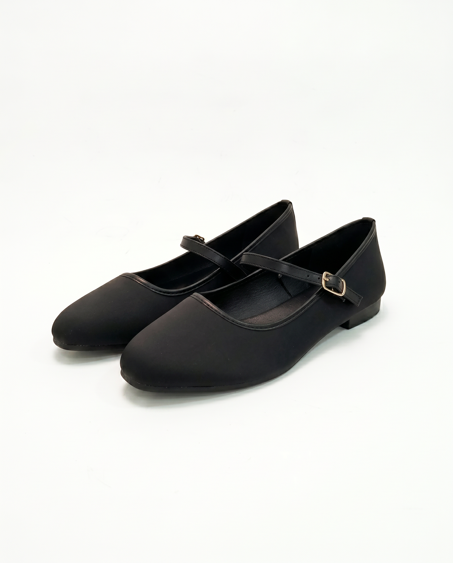 Mary Jane in satin with buckle and colors - Black