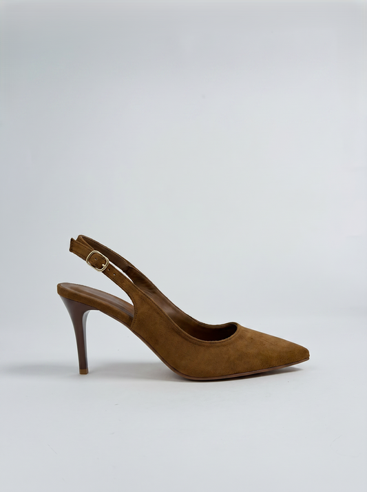 Slingback tacco a spillo in 3 varianti - Marrone