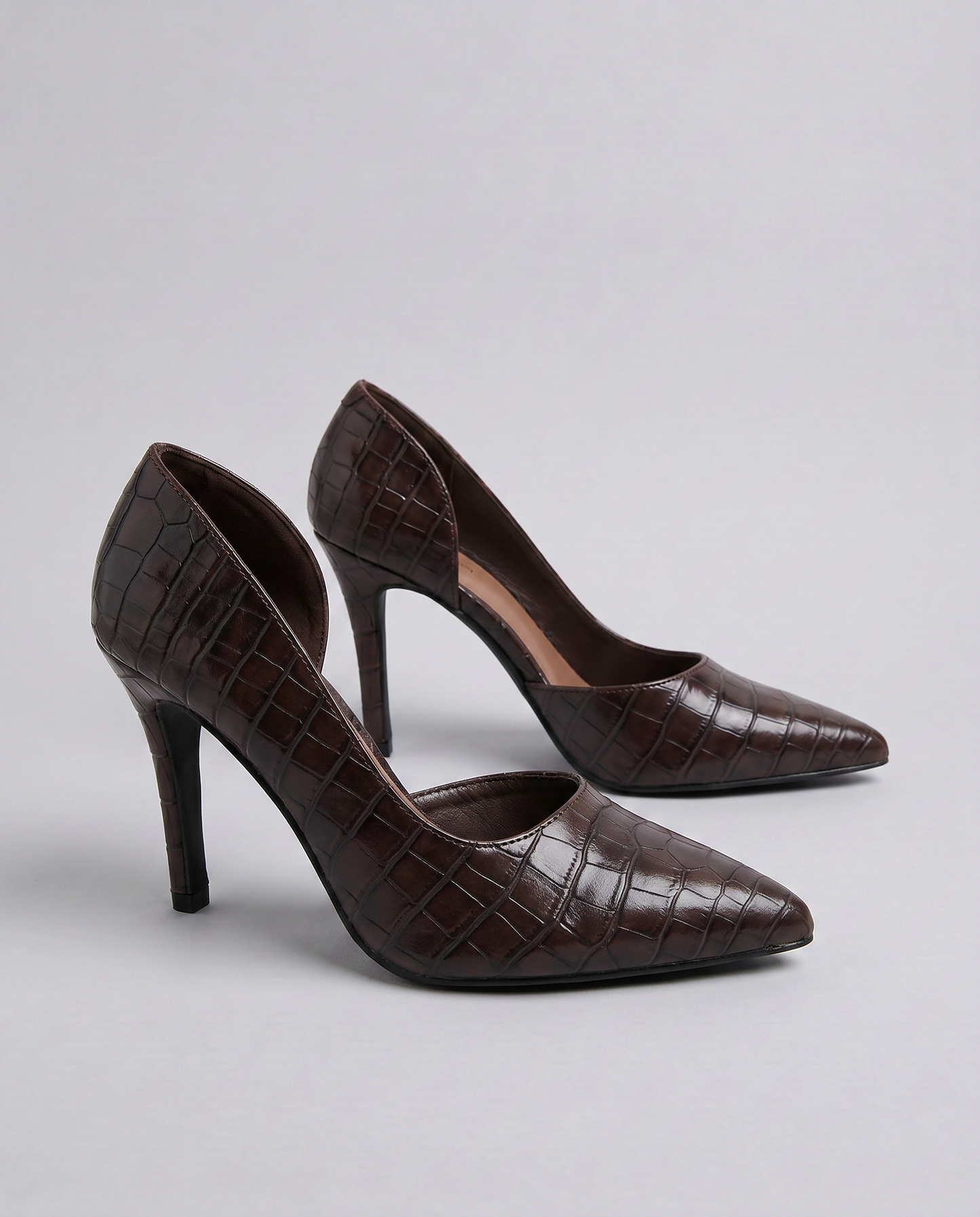 Brown 90 mm Coconut Effect Décolletés - Brown