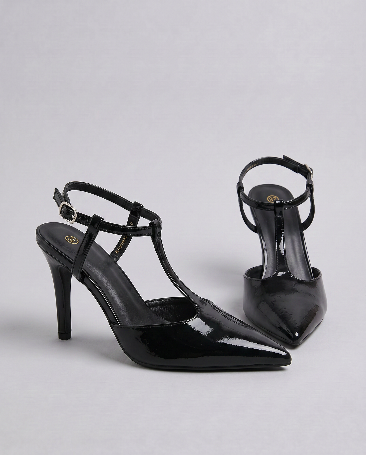 Slingback da con tacco a spillo 100 mm - Nero