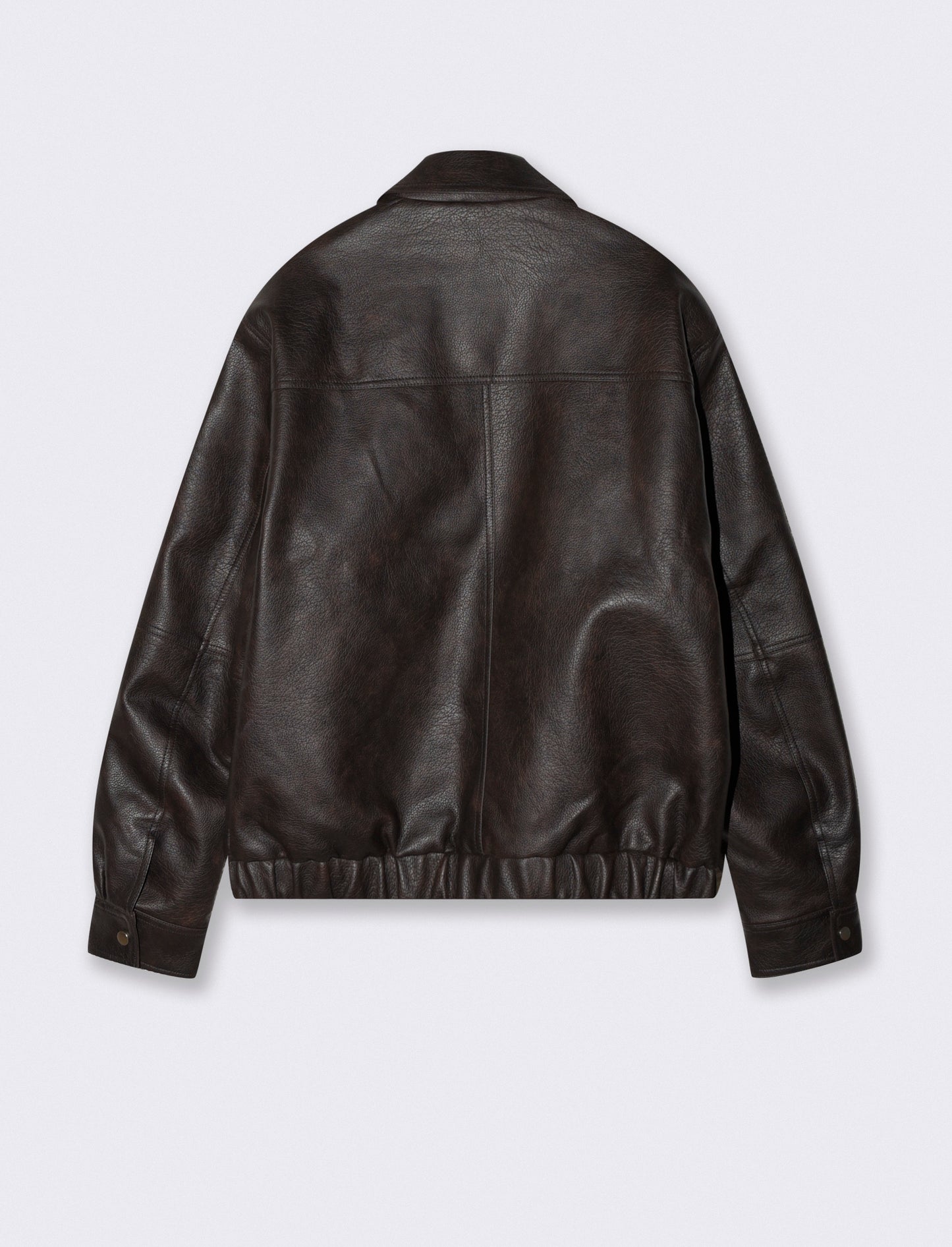 Aged Leather Aviator Jacket - Brown