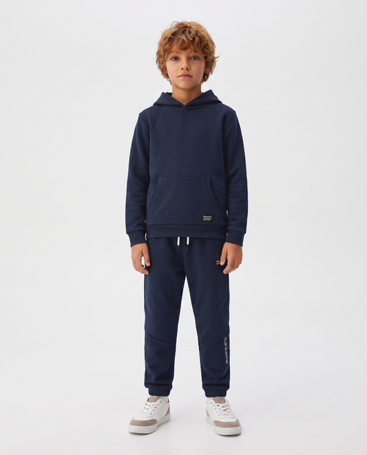 Felpa con cappuccio e marsupio trendy - Blu