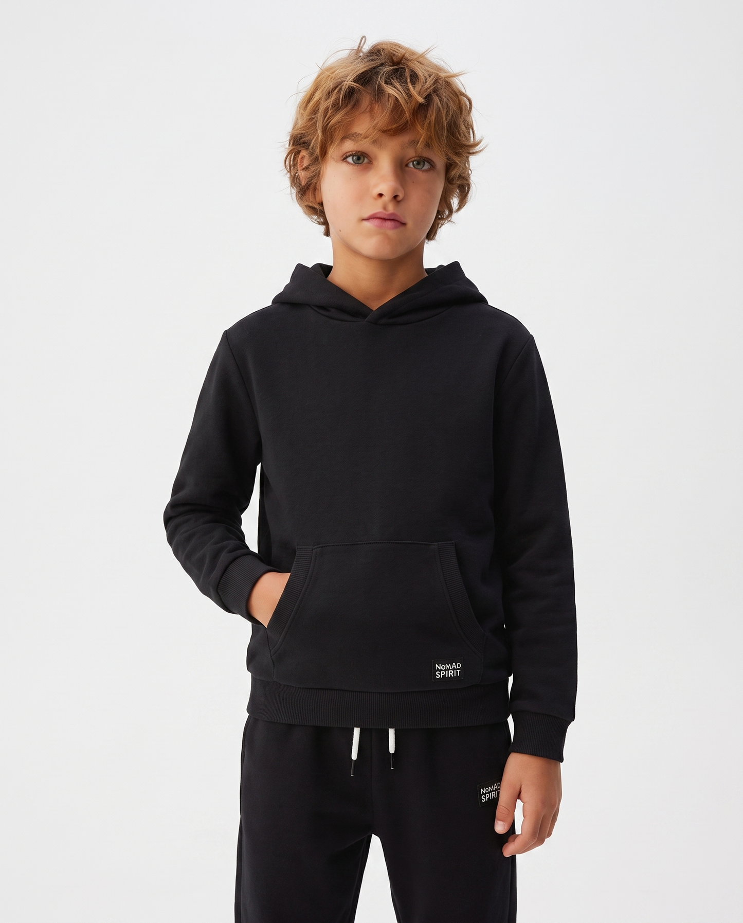 Trendy hoodie with pouch pocket - Black