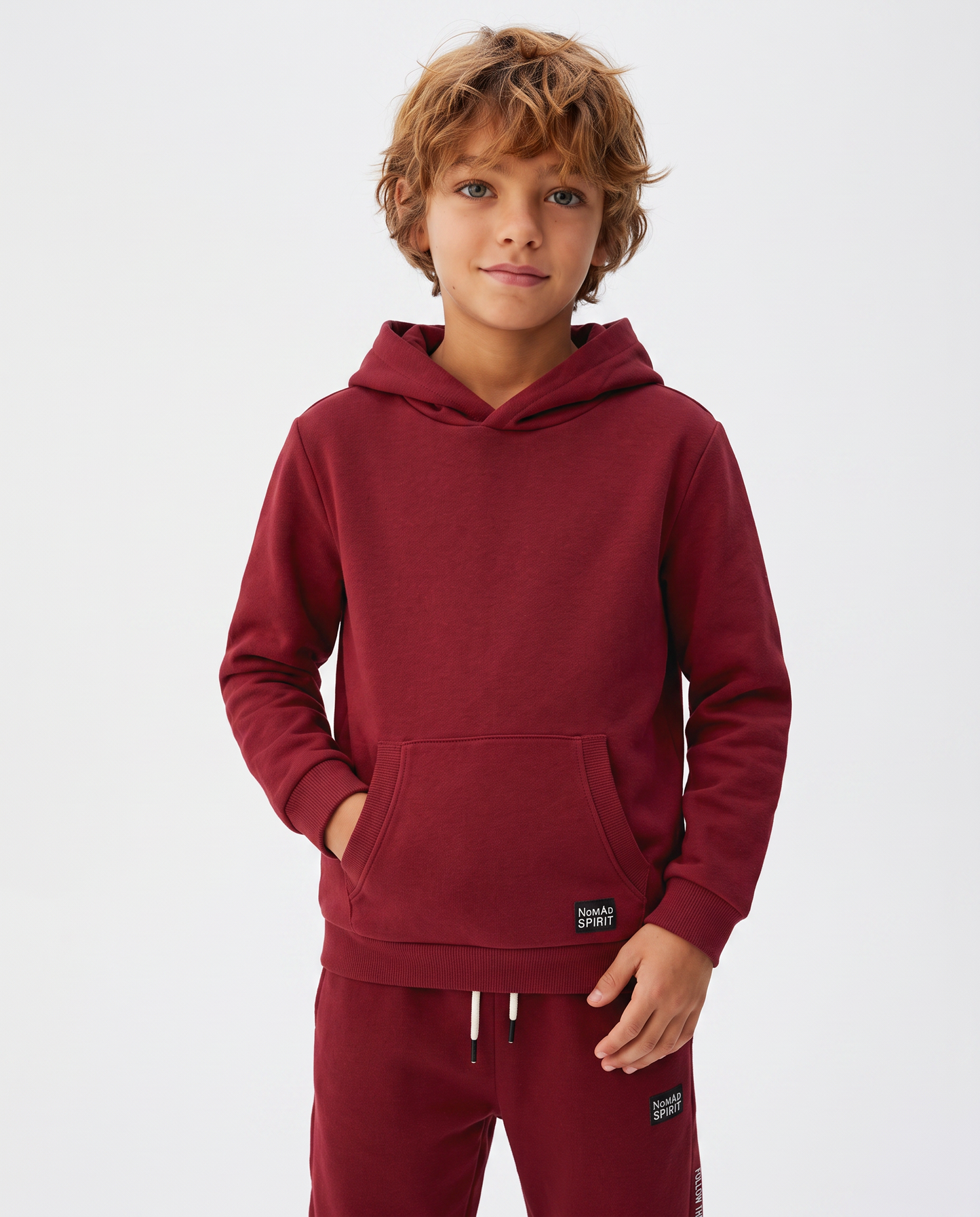 Trendy hoodie with pouch pocket - Red