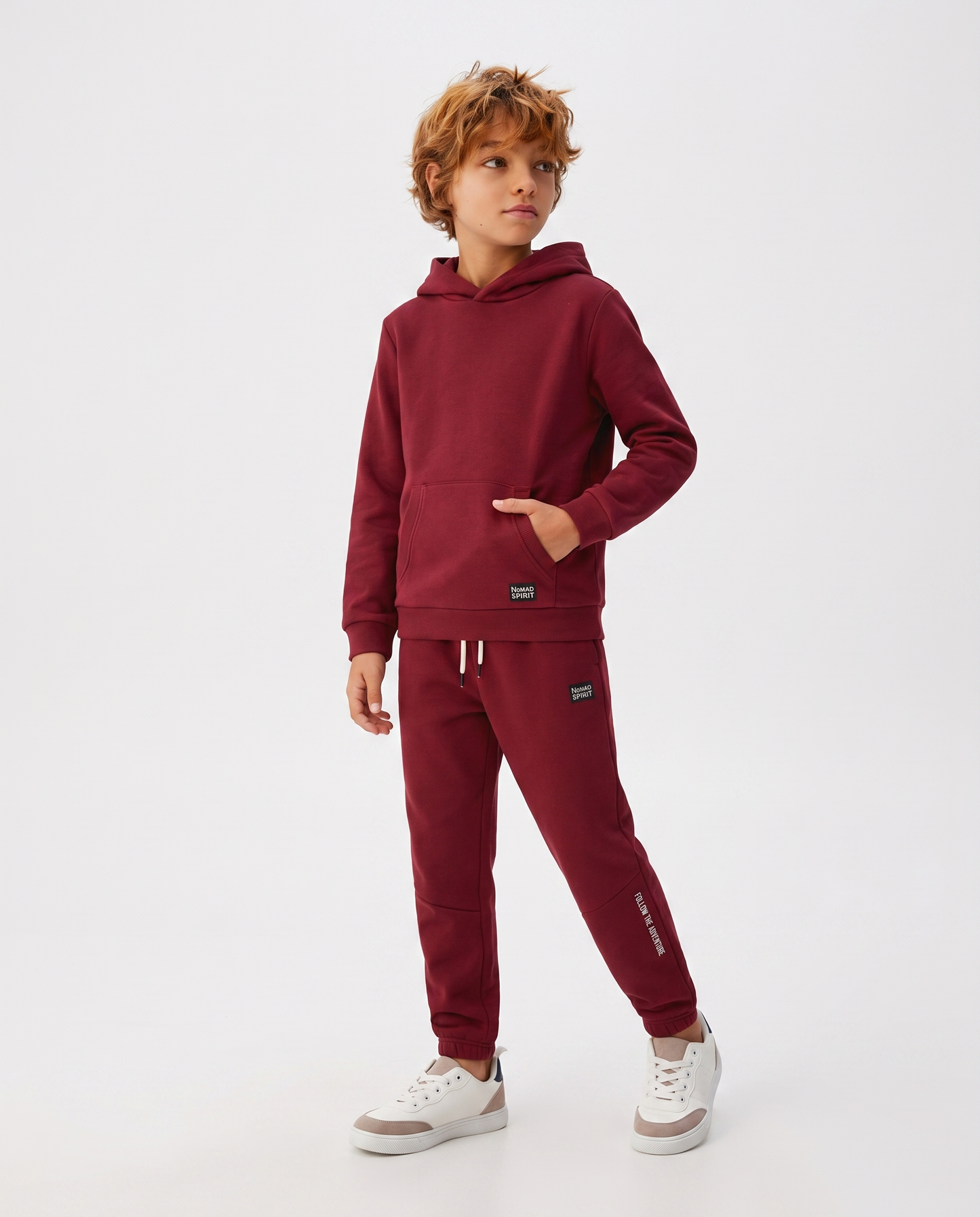 Trendy hoodie with pouch pocket - Red