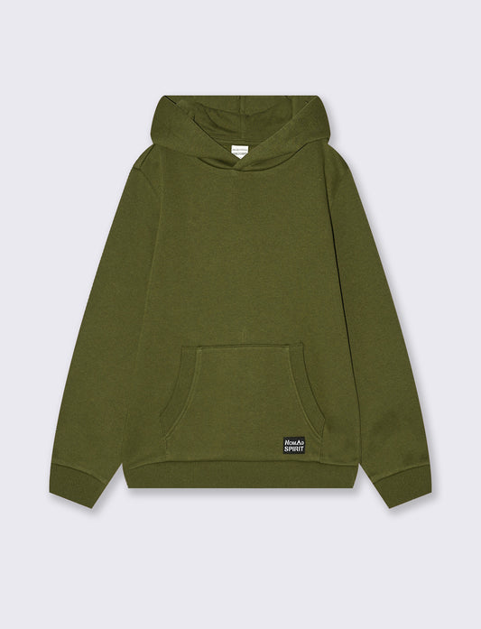 Felpa con cappuccio e marsupio trendy - Verde militare