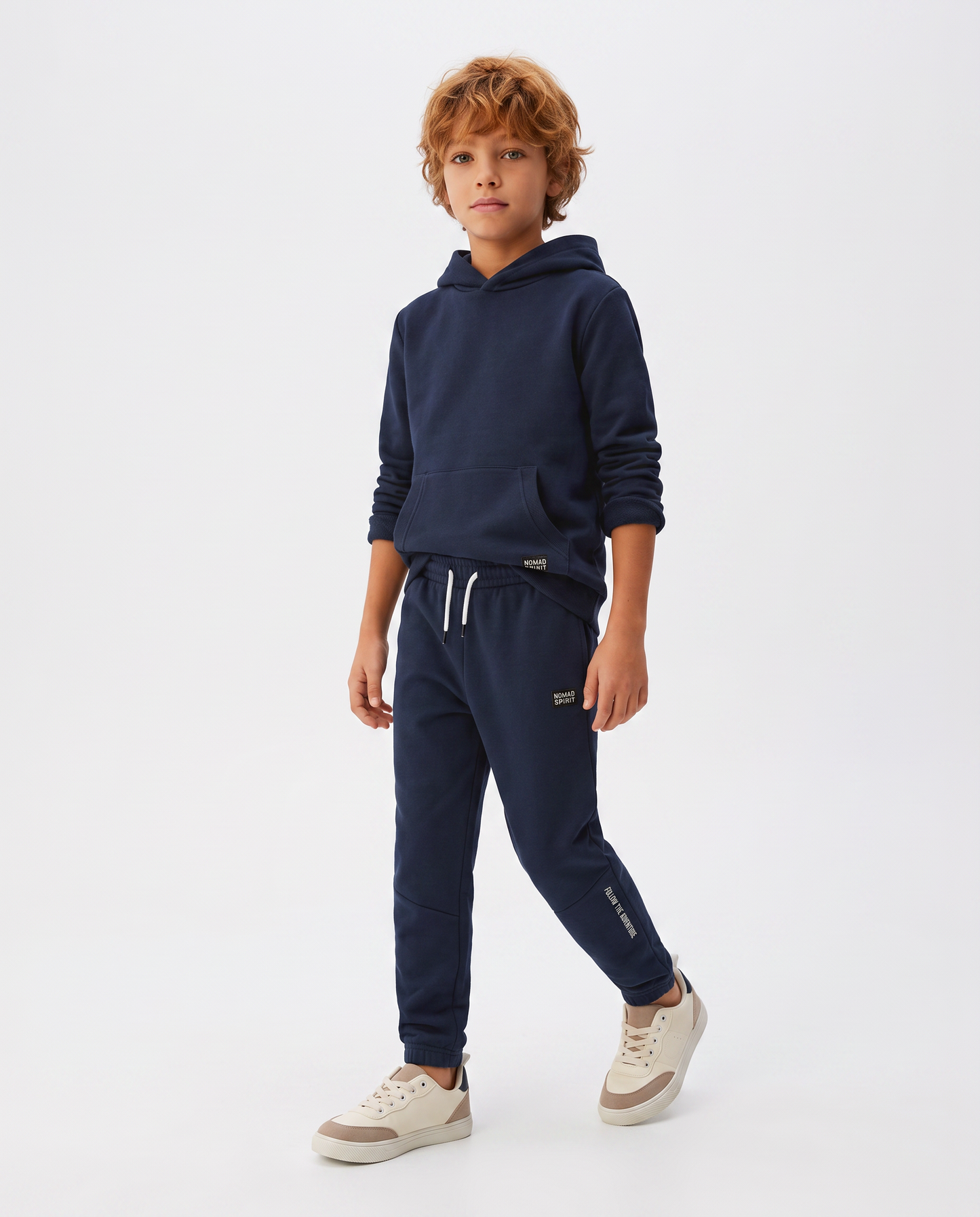 Jogger in Felpa con Coulisse e Patch - Blu