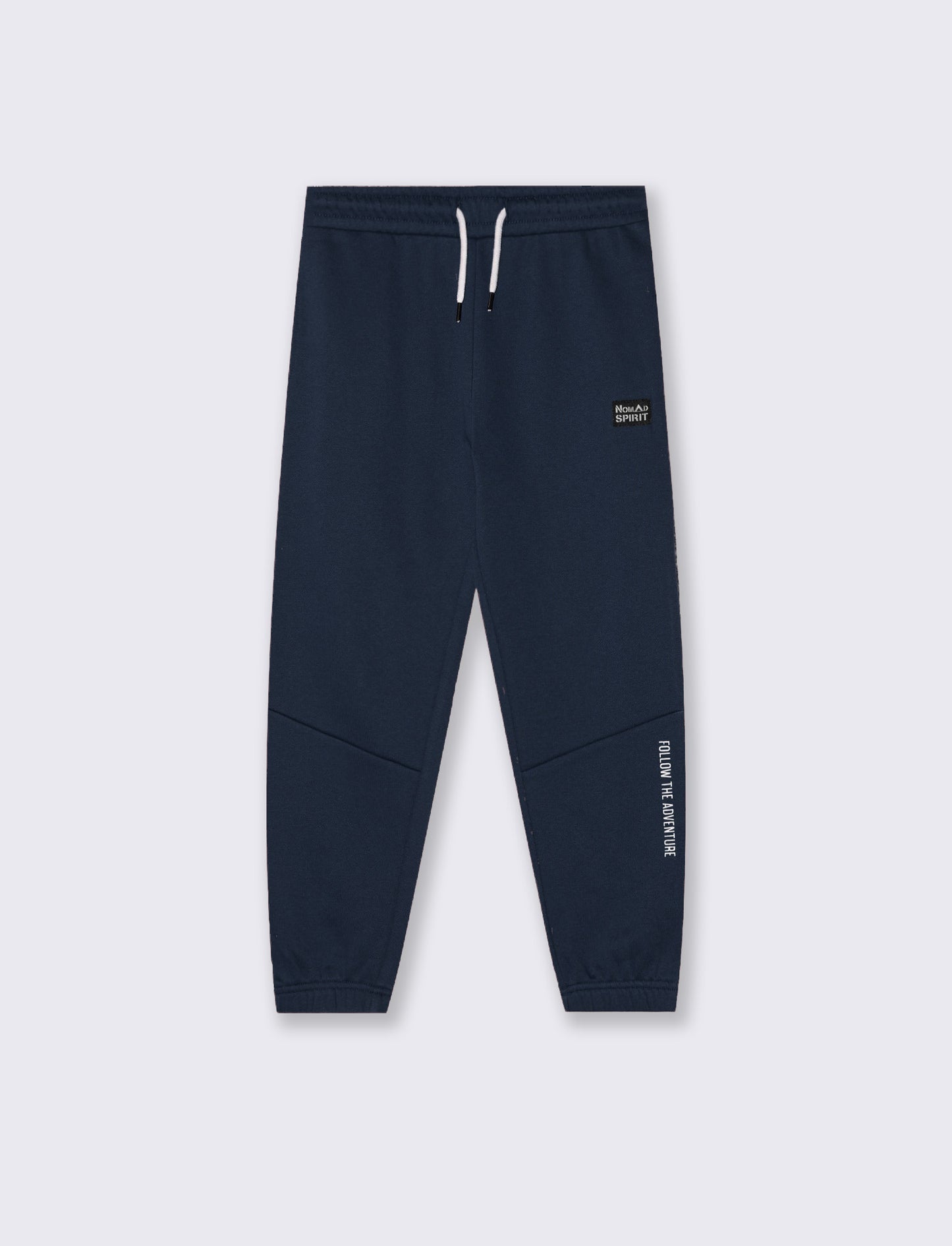 Jogger in Felpa con Coulisse e Patch - Blu