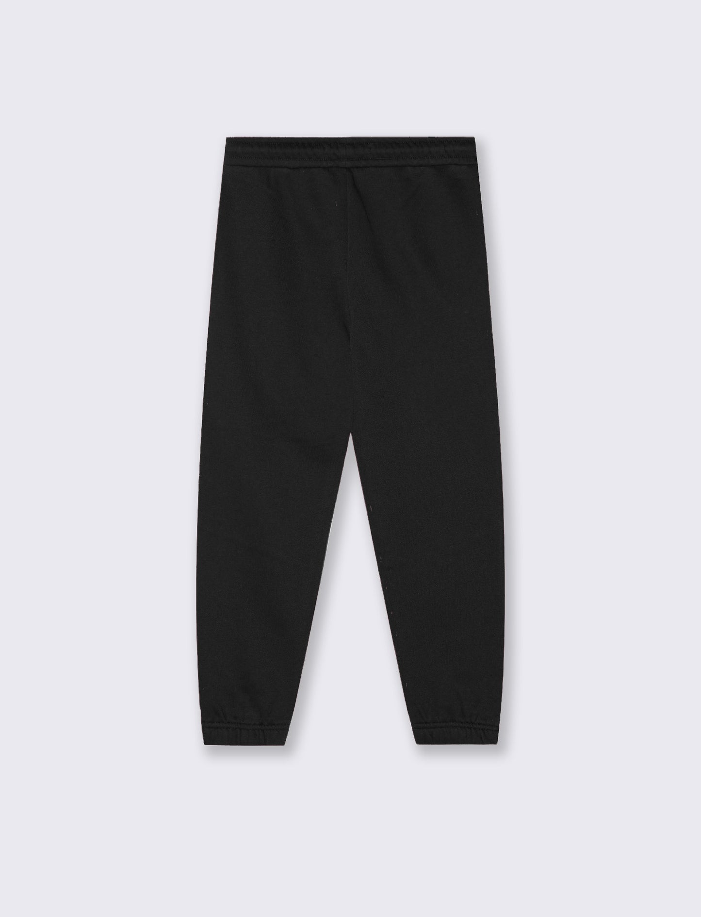 Hooded Sweatpants with Drawstring and Patch - Black