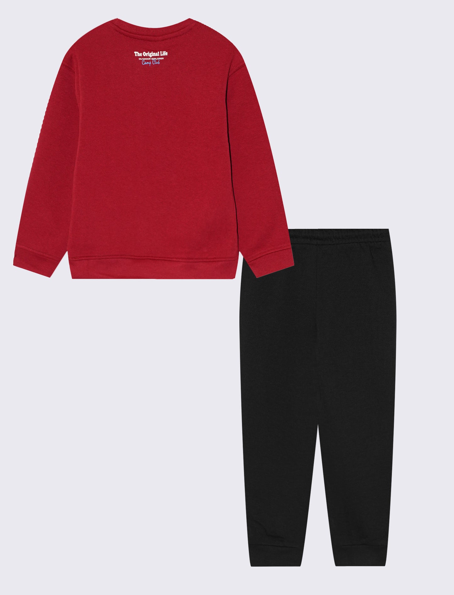 Two-Piece Comfortable and Practical Sweatshirt Set - Red