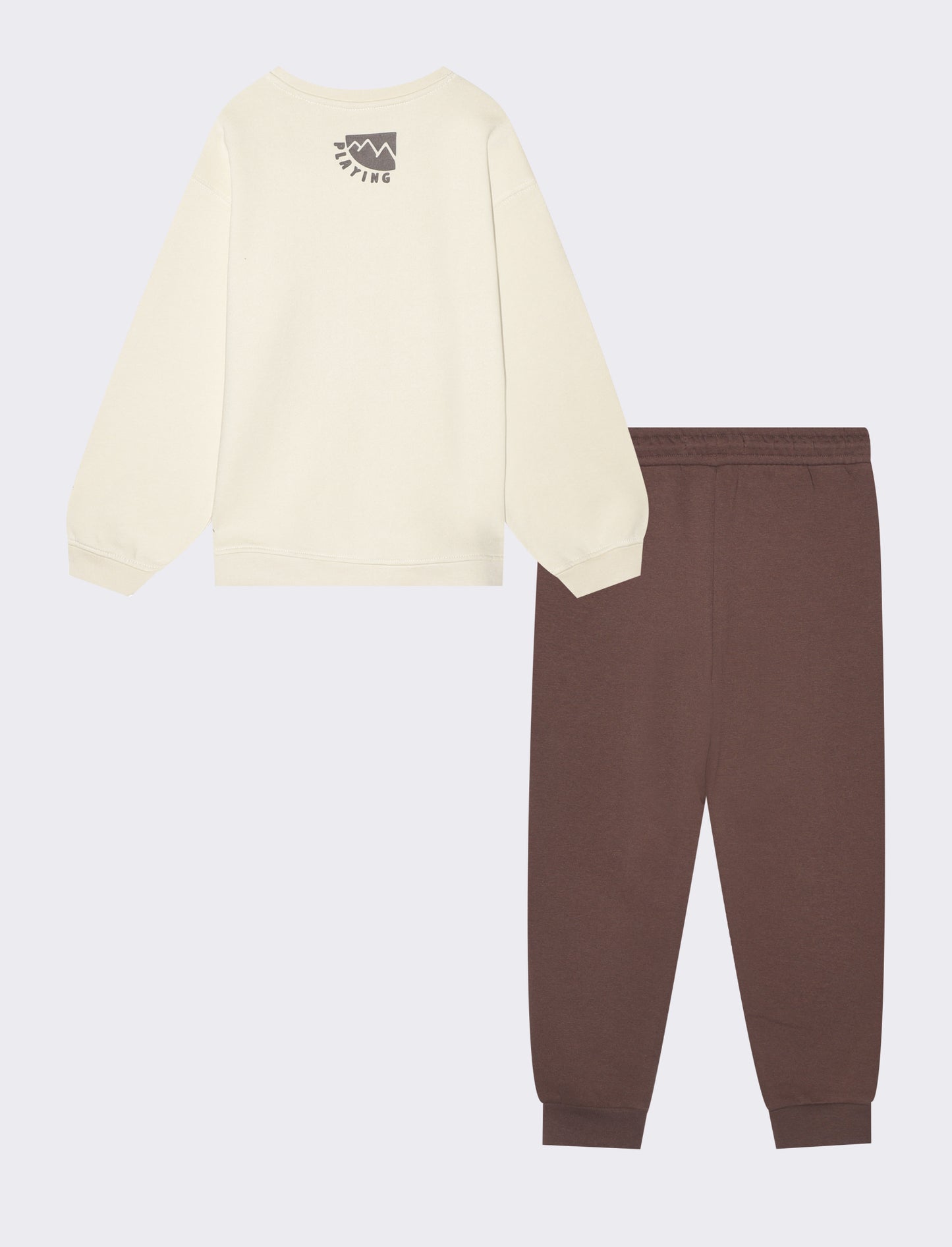 Two-Piece Comfortable and Practical Sweatshirt Set - Beige