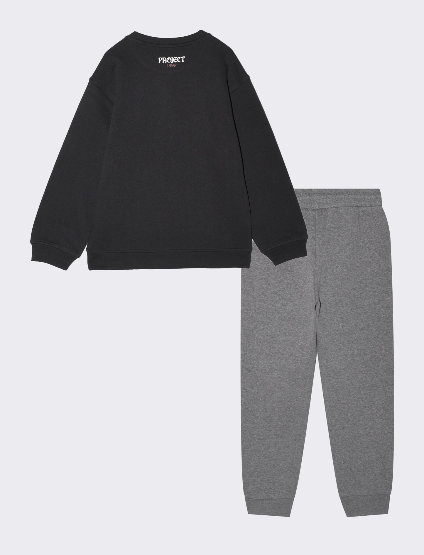 Two-Piece Comfortable and Practical Sweatshirt Set - Black