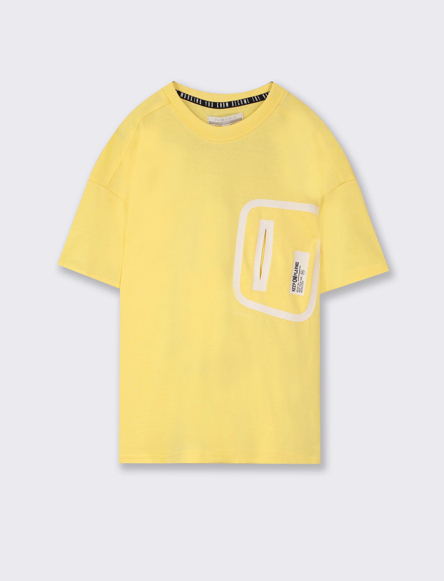 T-Shirt loose fit da bambino - Giallo