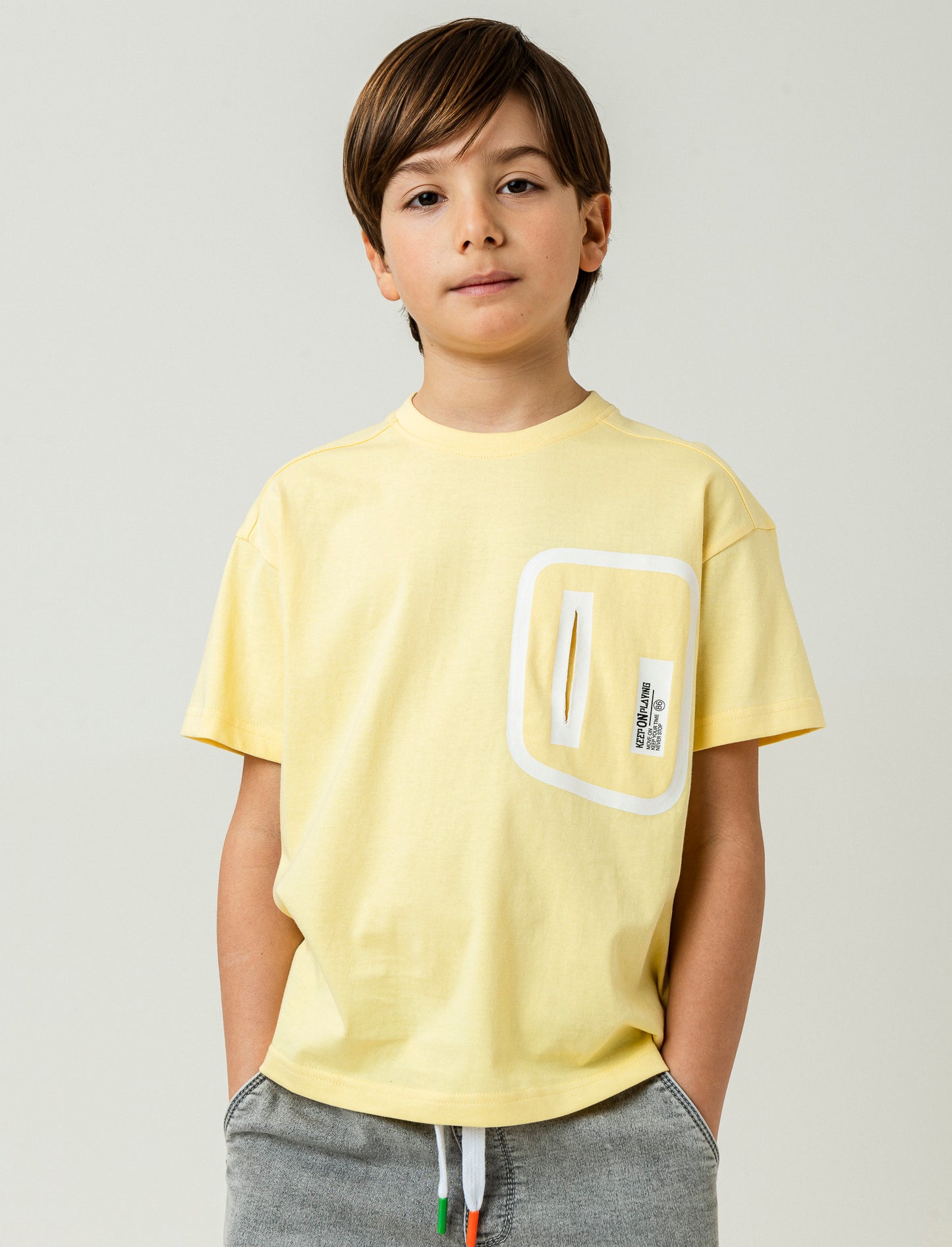 T-Shirt loose fit da bambino - Giallo