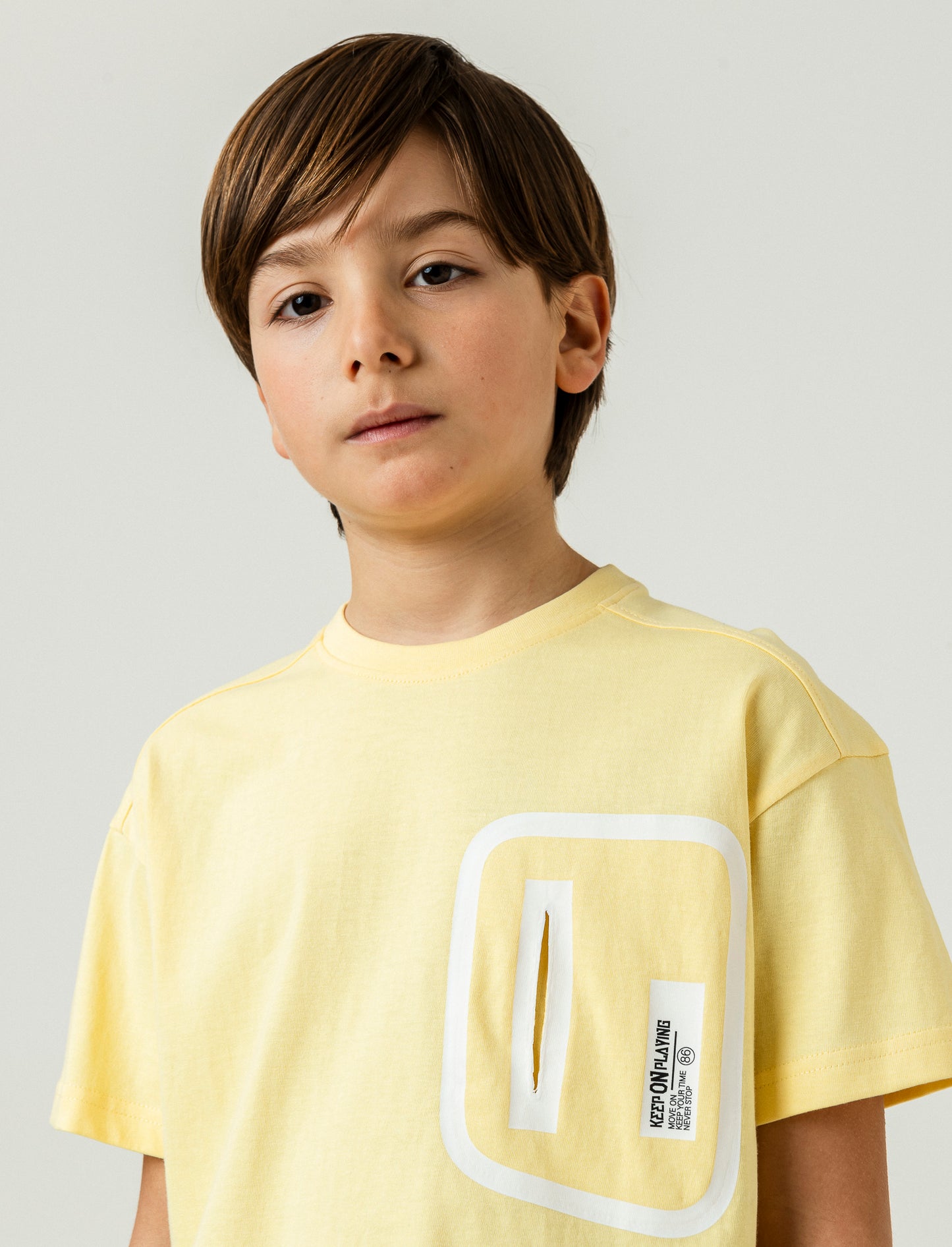T-Shirt loose fit da bambino - Giallo