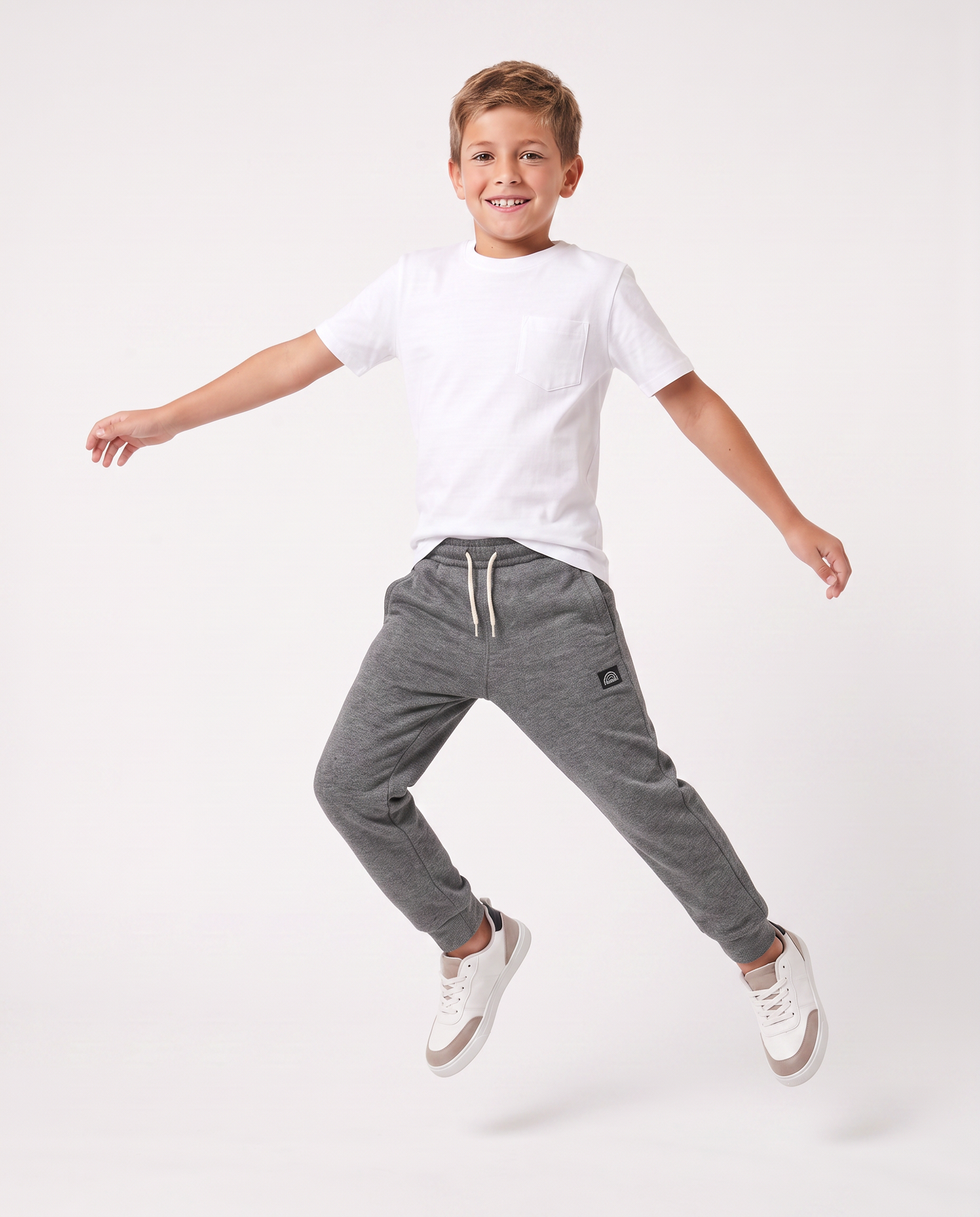 Pantaloni jogger in cotone comfortevoli - Grigio mel.