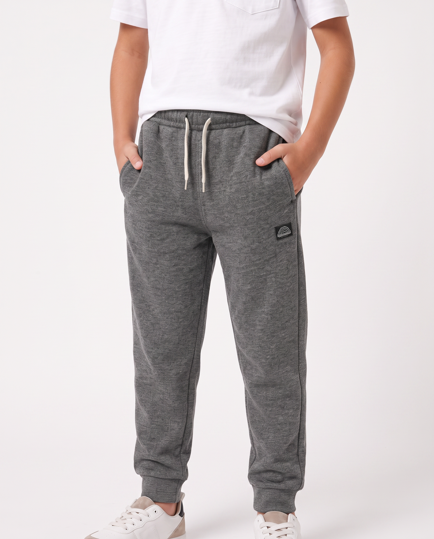 Pantaloni jogger in cotone comfortevoli - Grigio mel.