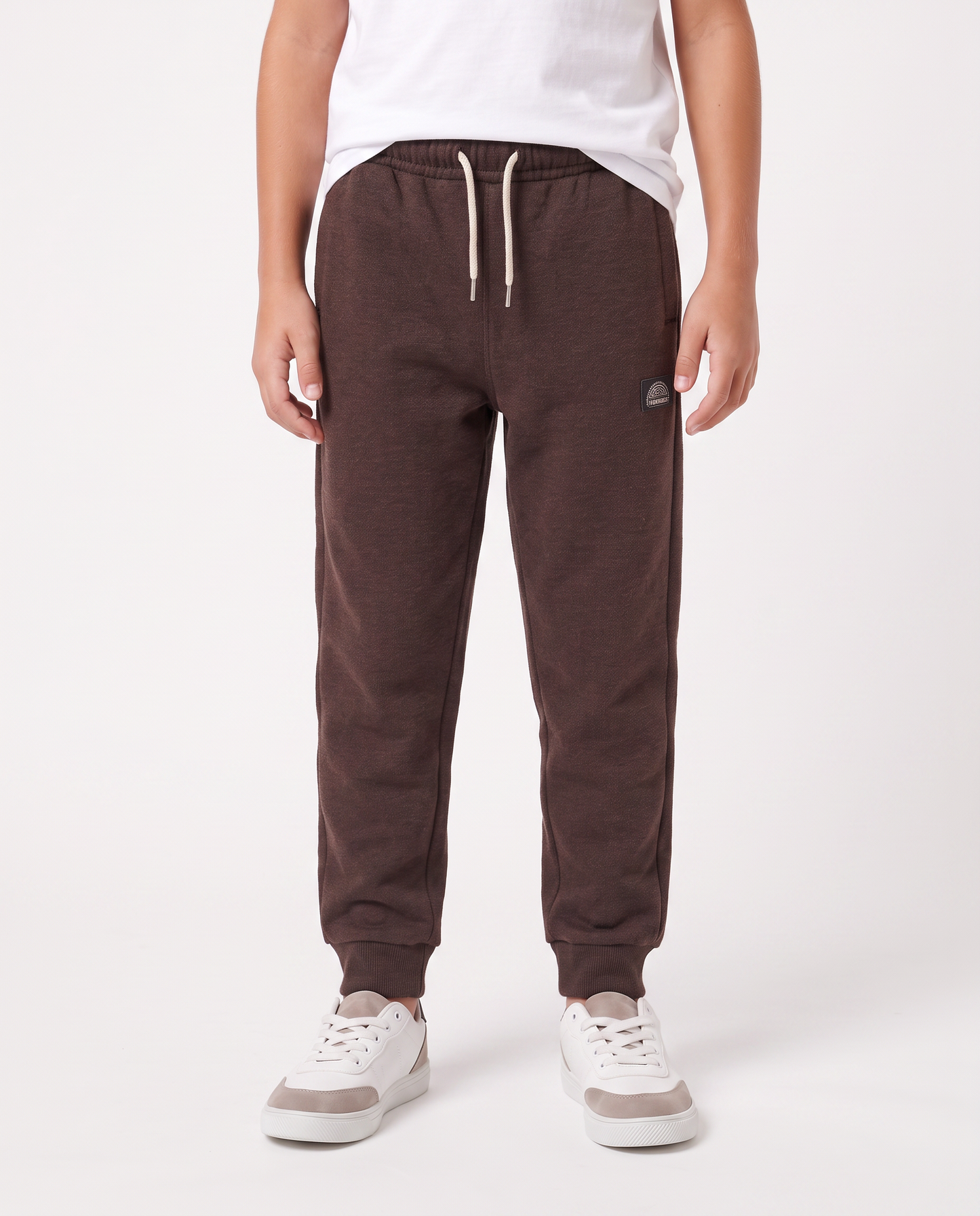 Pantaloni jogger in cotone comfortevoli - Marrone cioccolato