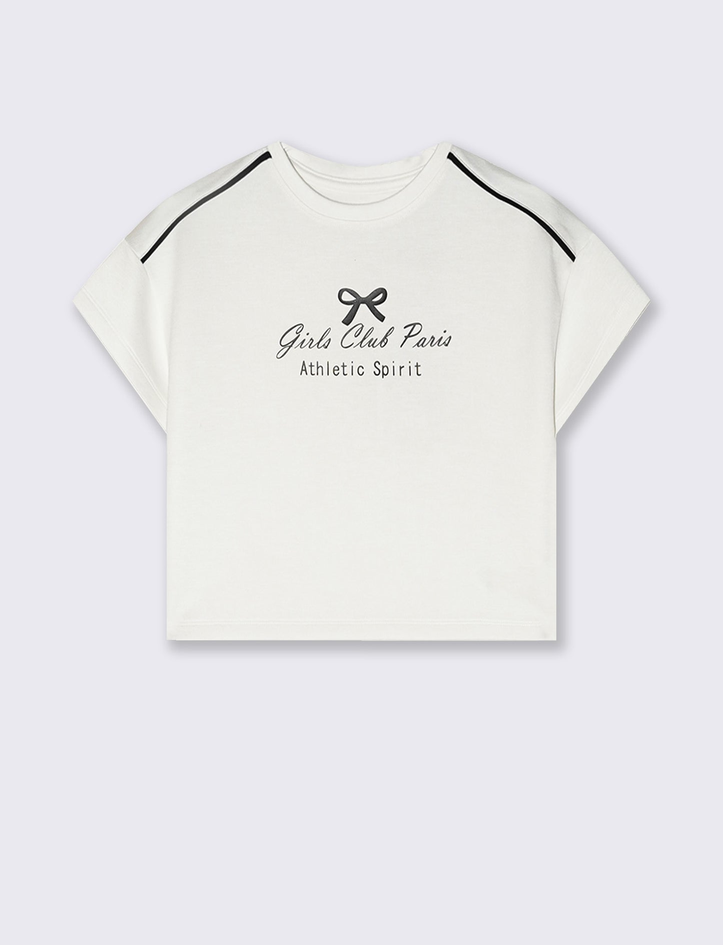 Cropped short sleeve crew neck T-shirt - White