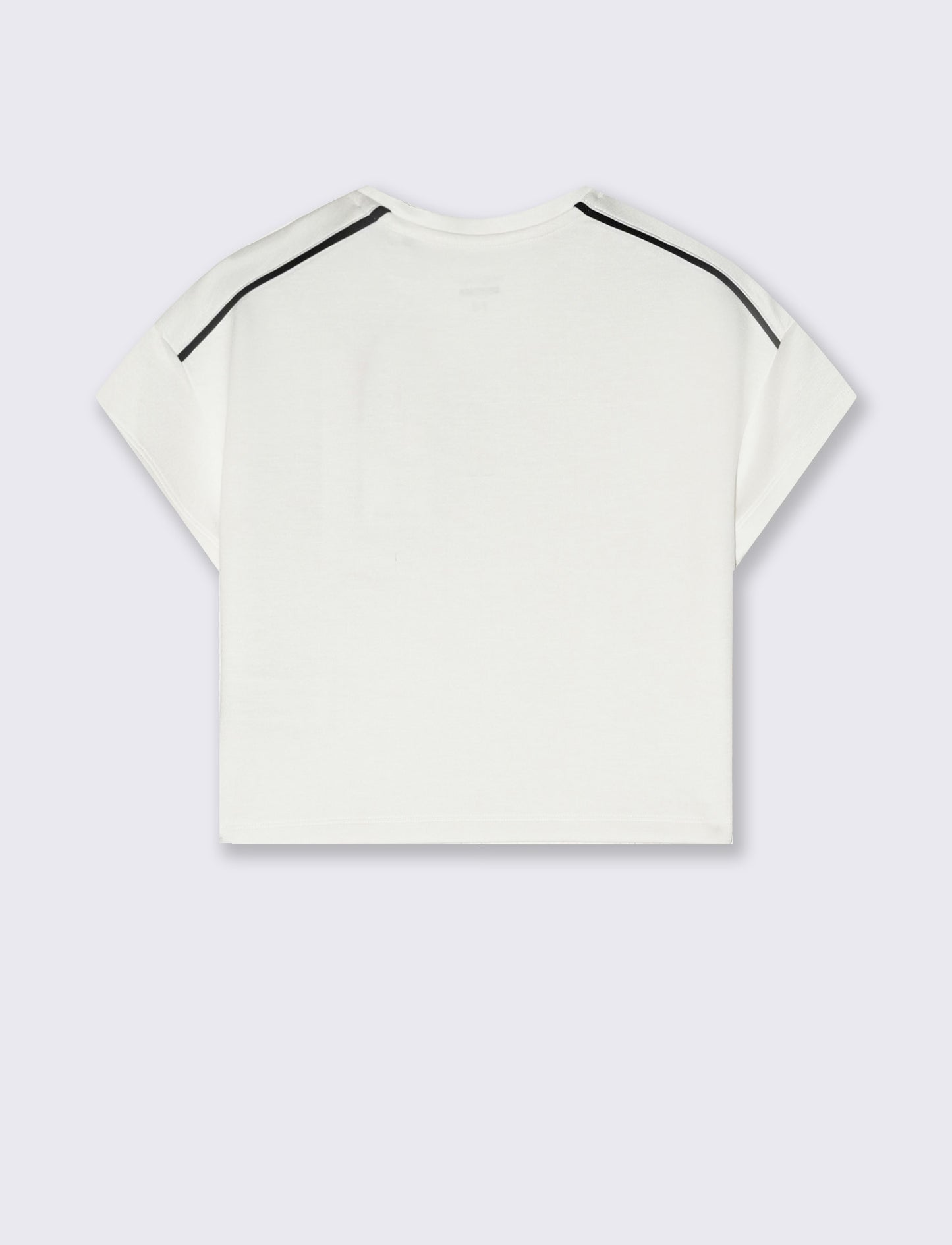 Cropped short sleeve crew neck T-shirt - White