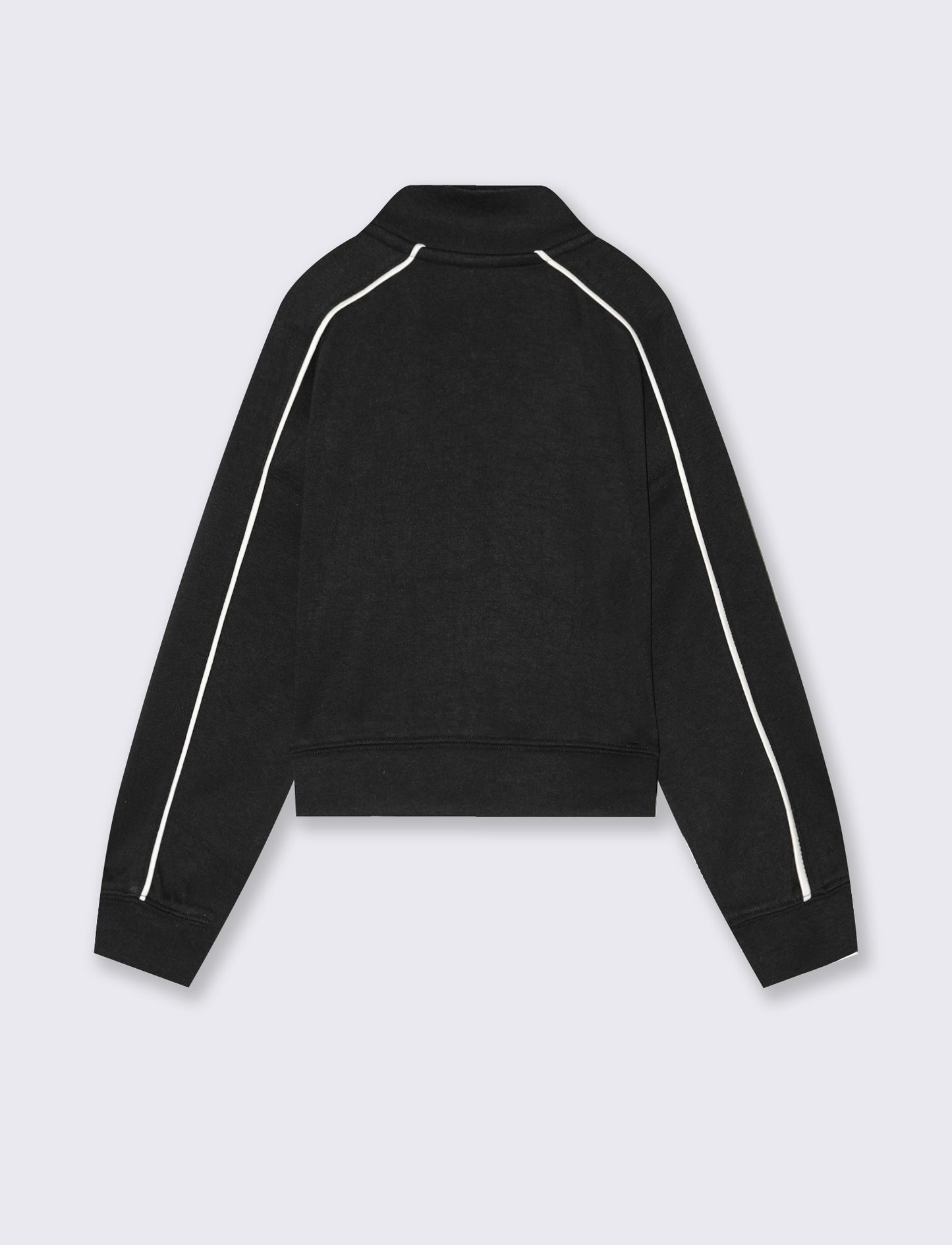 Zip-up sweatshirt with contrast trims - Black