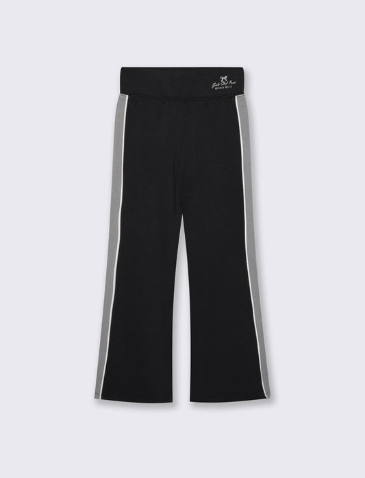 Leggings a zampa in tessuto tecnico - Nero