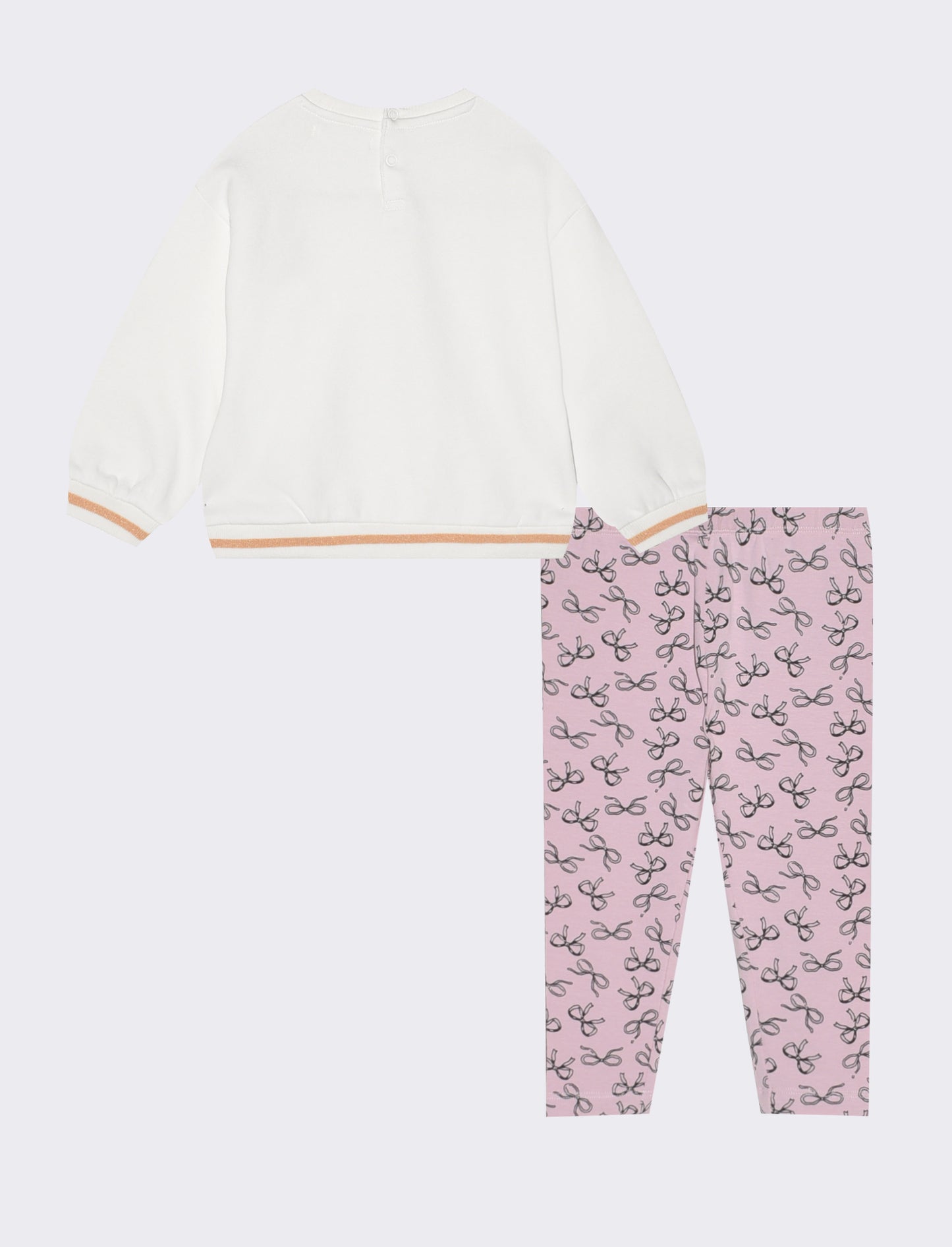 Set due pezzi con pantaloni stampati - Bianco latte