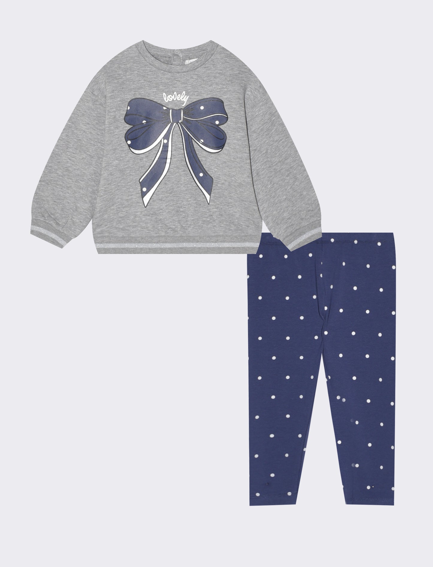 Two-piece set with printed pants - Grey