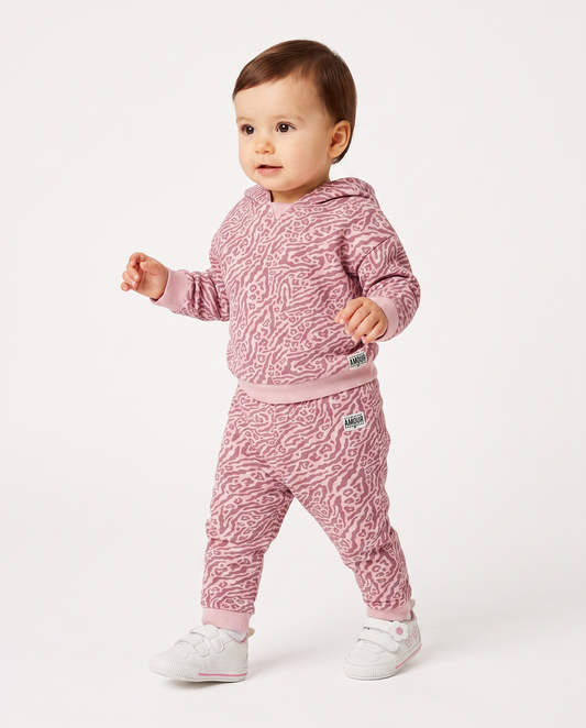 Basic jogger with all-over print - Pink