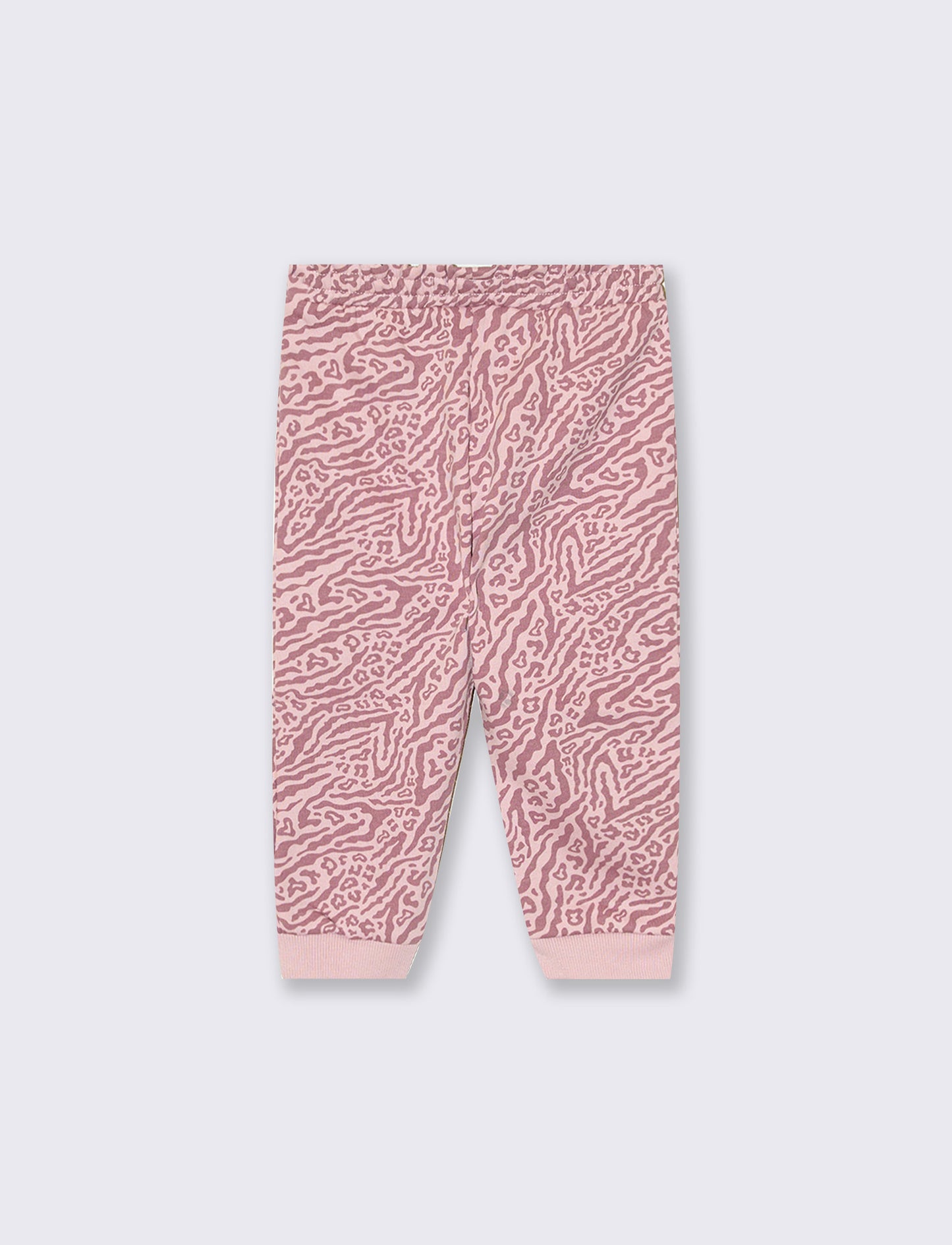 Jogger basico con stampa all over - Rosa polvere